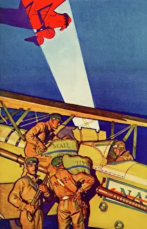 Magazine Prints: Postal Inspectors with Rifles guard the mail