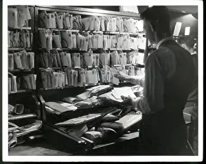 Mail Prints: Postal Worker Sorting Mail