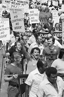 Postal Workers Marching with Signs