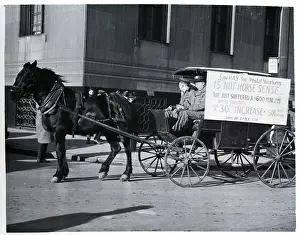 Picketing Prints: Postal Workers Picket in Horse Wagon