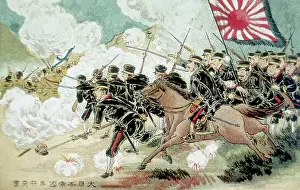 Postcard Prints: Postcard with Scene from Russo-Japanese War