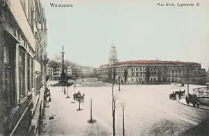 Warsaw Prints: Postcard Showing Street of Warsaw