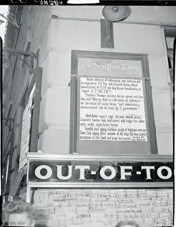 Posted Signs on V-E Day Celebration