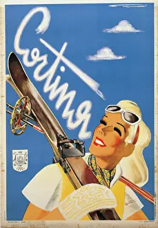 Carrying Prints: Poster Advertising Cortina dAmpezzo
