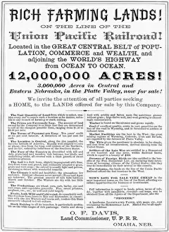 Emigrant Prints: Poster Advertising Land On Union Pacific
