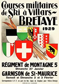 Arc0010216 Prints: Poster, Courses Militaires De Ski A Villars-Bretaye