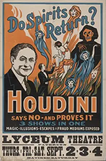 Poster for Harry Houdini Show at Lyceum Thatre