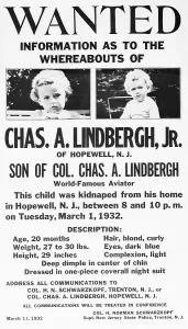 Criminal Prints: Poster of Kidnapped Lindbergh Baby