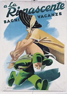 Swimwear Prints: Poster for A La Rinascente holiday bathing resort
