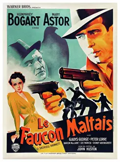 Prints of Movie poster advertises the French release of The Maltese Falcon, starring Humphrey Bogart and Mary Astor, 1941. (Photo by John Kisch Archive/Getty Images) The Essence of Cool: Poster For Maltese Falcon