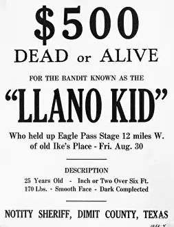 Stagecoach Prints: Poster Offering Reward for Bandit