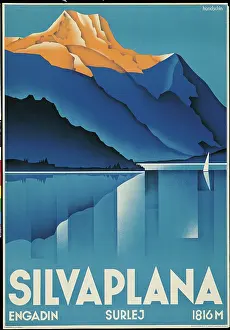 Silvaplana Prints: Poster for Silvaplana, by Johannes Handschin, 1934, 20th Century, print