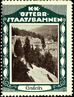 Waterfalls Prints: Poster stamp Austrian State Railways