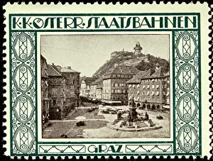 Sites Prints: Poster stamp Austrian State Railways
