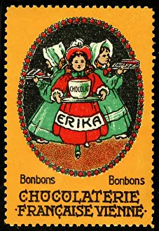 Advertising Label Prints: Poster stamp Bonbons Chocolaterie Francaise Vienne
