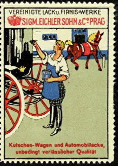 Advertising Label Prints: Poster stamp Eichler factory