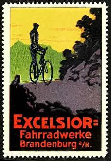 Companies Prints: Poster stamp Excelsior bicycle factory