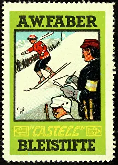 Skiers Prints: Poster stamp Faber Castell pencils