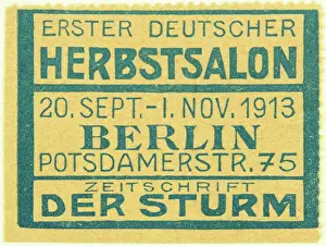 Periodicals Prints: Poster stamp German Autumn Salon Berlin 1913