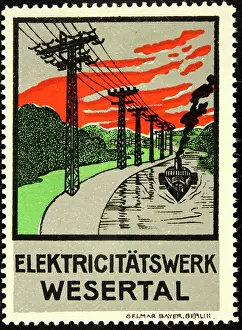 Power Industry Prints: Poster stamp Wesertal power station