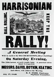 Announcement Prints: Poster for William Harrison Election Rally, 1840
