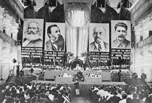 Communism Prints: Posters Hanging in House of Trade Unions