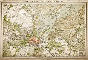 Relief Map Prints: Potsdam and environment