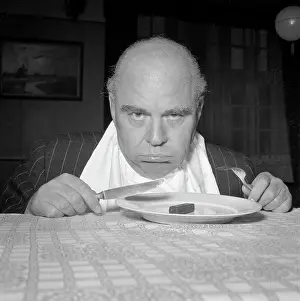 Breakfast Prints: Pouting Man with Tiny Breakfast