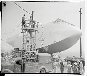 Hawthorne Prints: Power Lines Being Removed for Hughes Spruce Goose