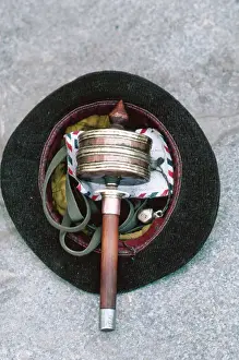 Lhasa Prints: Prayer Wheel in Hat