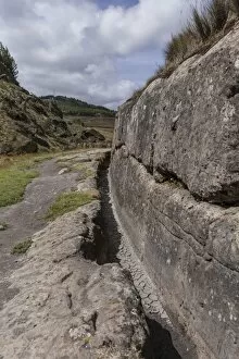Pre-inka water channel, Cumbemajo, Cajamarca, Peru, South America