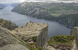 Images Dated 14th June 2012: Preikestolen, Pulpit Rock at Lysefjord, Rogaland province, Vestland or Western Norway, Norway