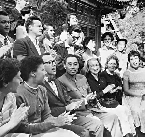 Clapping Prints: Premier Chou En-Lai Singing with American Youth Delegation