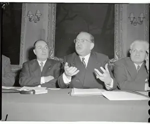 Premier Edgar Faure During a Press Conference