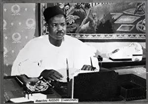 Pres. Ahmadou Ahidjo Seated @Desk