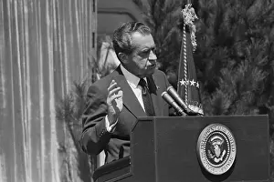 San Clemente Prints: Pres. Nixon Conducting Press Conference