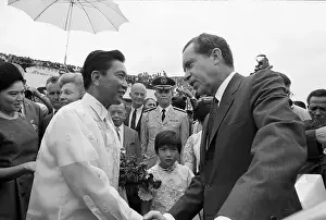 Pres. Nixon Shaking Hands With Marcos