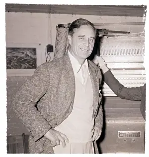 Greenwich Prints: Prescott Bush Standing by Voting Booth