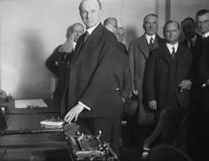 Convention Prints: President Calvin Coolidge Starting International Trade Convention
