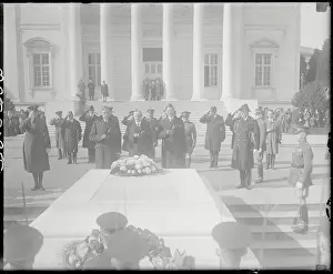 President Calvin Coolidge and White House Secretaries at Ceremony