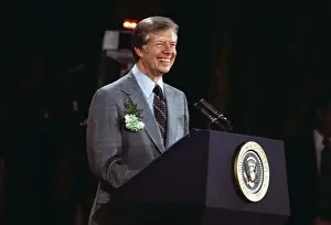Clinton Prints: President Carter Addressing Town Meeting