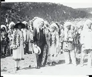 President Coolidge Becoming a Sioux Indian Member