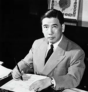 Saigon Prints: President Diem at Desk