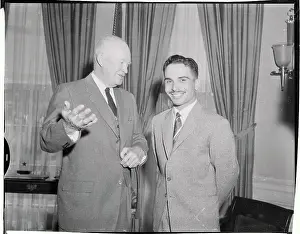 Hussein Prints: President Dwight D. Eisenhower Talking with King Hussein