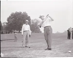 Augusta Prints: President Dwight Eisenhower and Ed Dudley on Golf Course