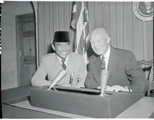 Sukarno Prints: President Eisenhower with Achmed Sukarno