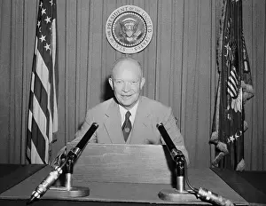 Broadcasting Prints: President Eisenhower Broadcasting a Speech