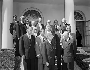 Mcdonald Prints: President Eisenhower Chatting with Members of Foreign Policy Commission