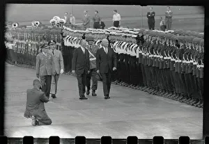 President Eisenhower and Konrad Adenauer Inspecting Honor Guard