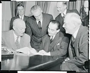 President Eisenhower Meeting With Pierre Mendes-France
